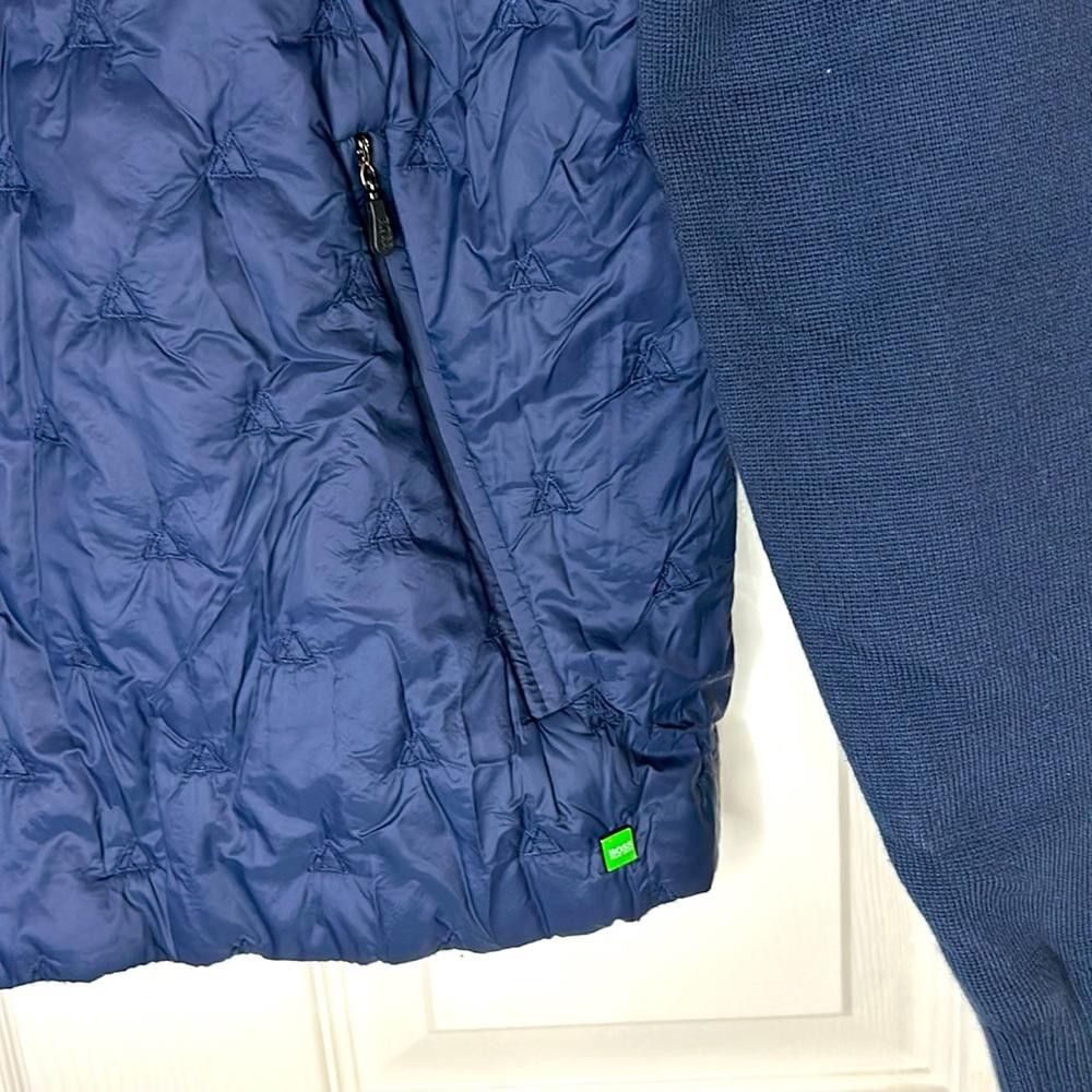 Hugo Boss BOSS GREEN Front Zip Knit Mix with Quilted - Med - Navy Size US M / EU 48-50 / 2 - 3 Thumbnail