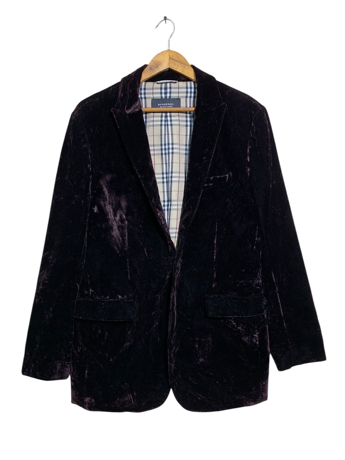 Burberry 🔥BURBERRY BLACK LABEL BURGUNDY VELVET JACKET Size US L / EU 52-54 / 3 - 3 Thumbnail