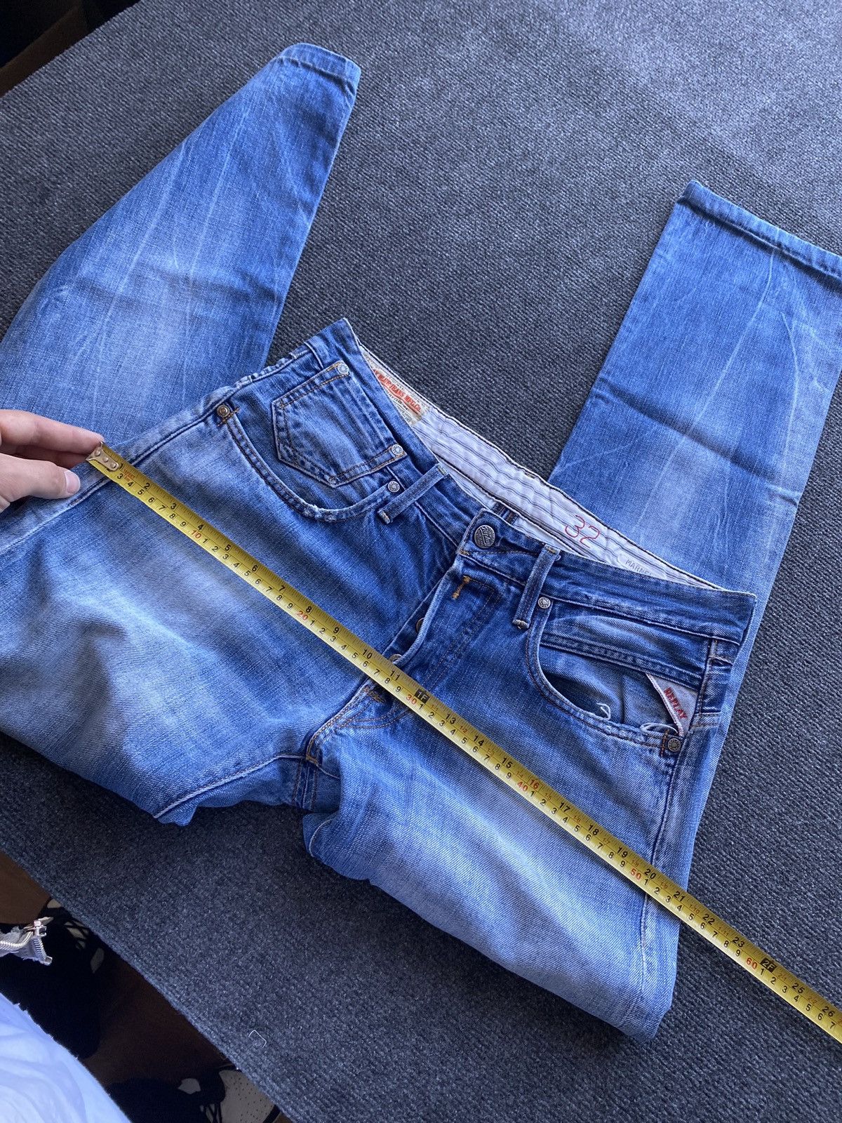Replay 🔥Opium Punk Replay blue jeans 32 marnel washed faded Size US 32 / EU 48 - 8 Thumbnail