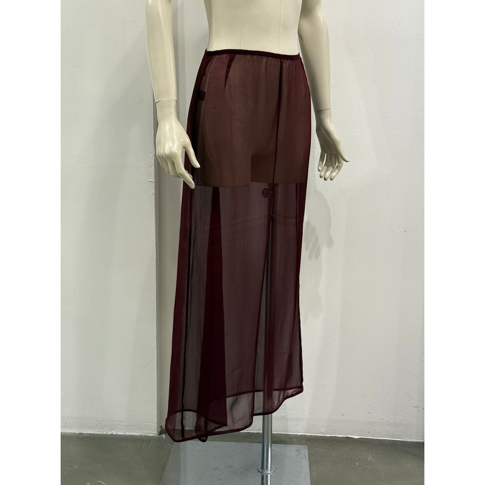 Prada S/S1997 Prada silk long red skirt Size 28" / US 6 / IT 42 - 3 Thumbnail