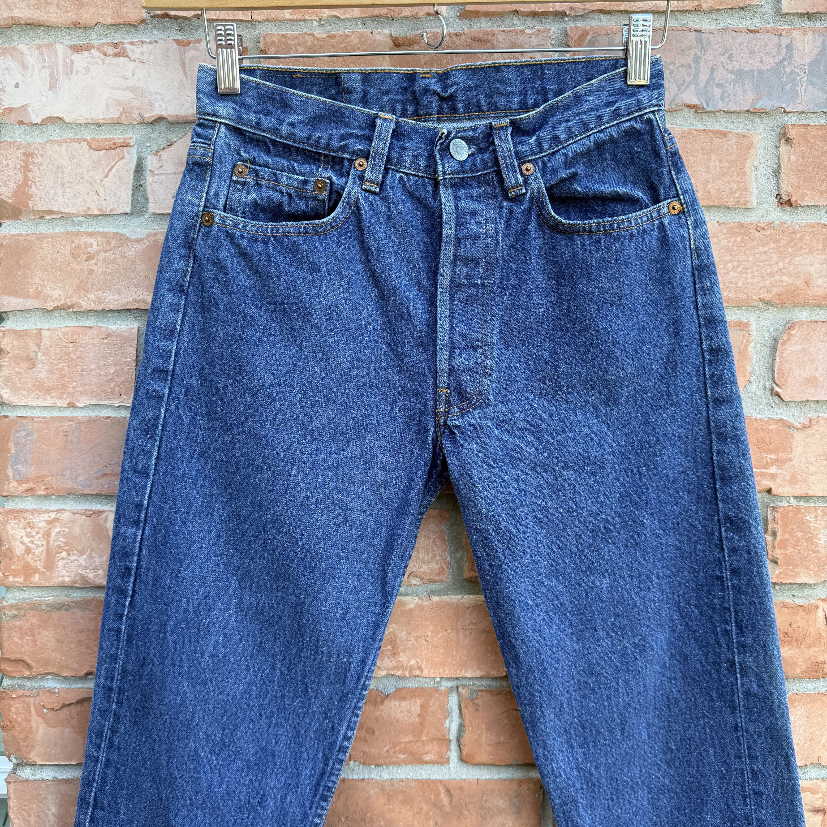 Levi's Vintage 80s Levis 501 Blue Button fly Denim Jeans Size US 27 - 2 Thumbnail