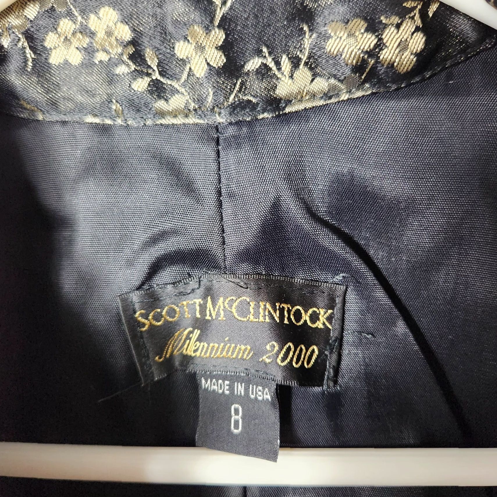 Vintage VINTAGE Scott McClintock Jacket Black Gold Floral Brocade Faux Fur Collar Size M / US 6-8 / IT 42-44 - 7 Thumbnail