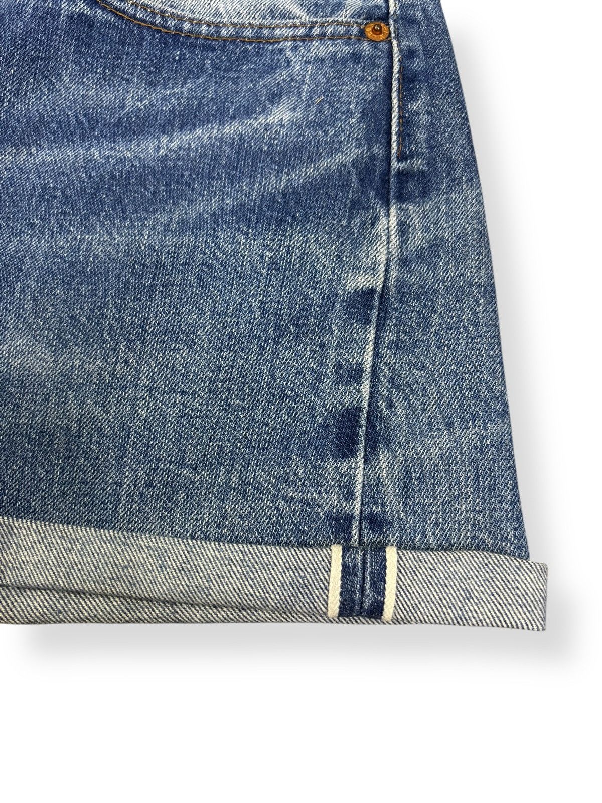 Levi's Vintage 80s Levis 501 Selvedge Denim Shorts-Stamp Button 524 Size 32" / US 10 / IT 46 - 6 Thumbnail