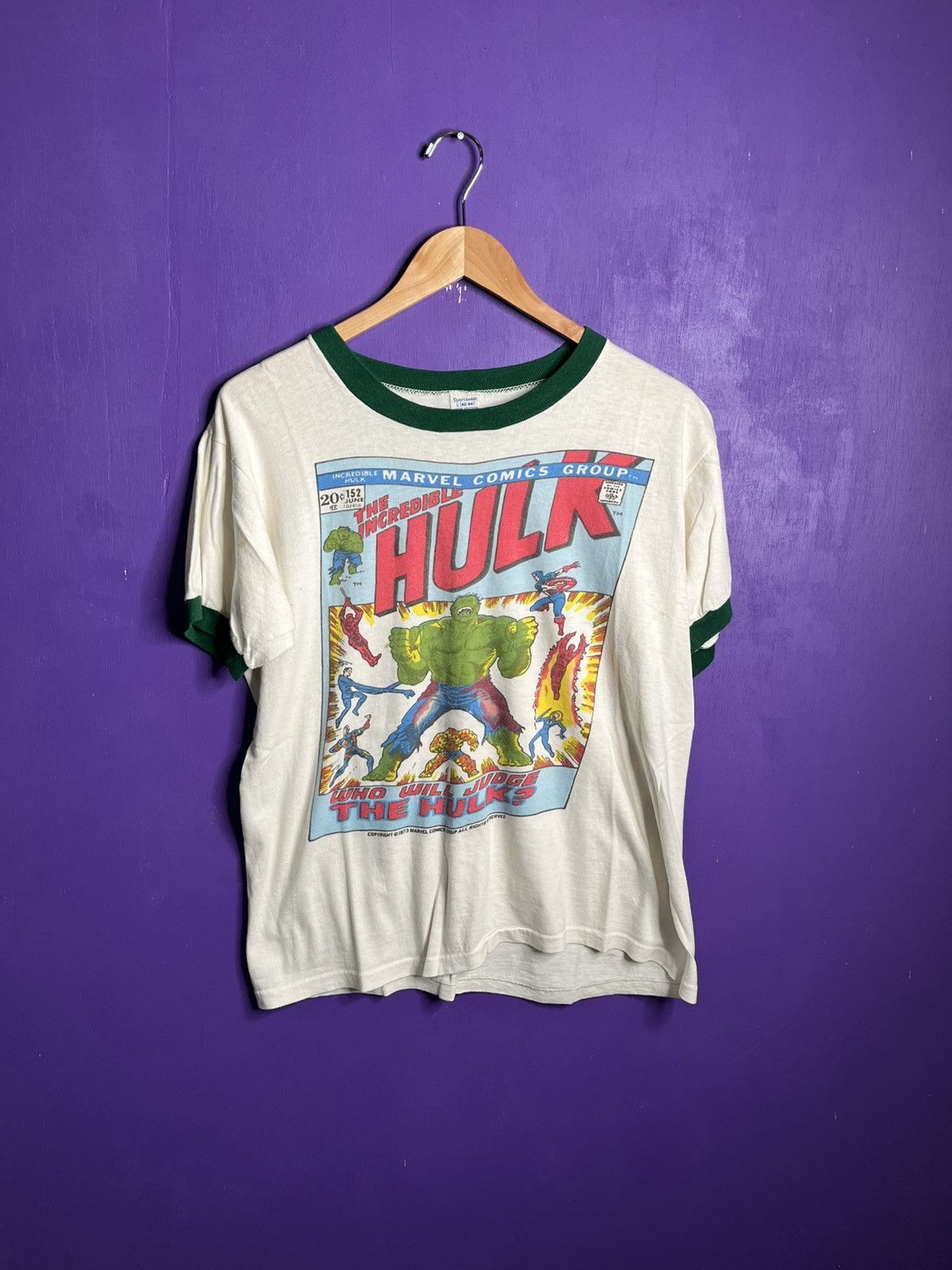 Marvel Comics × Vintage Vintage 1973 Marvel comics incredible Hulk ringer tee Size US M / EU 48-50 / 2 - 1 Thumbnail