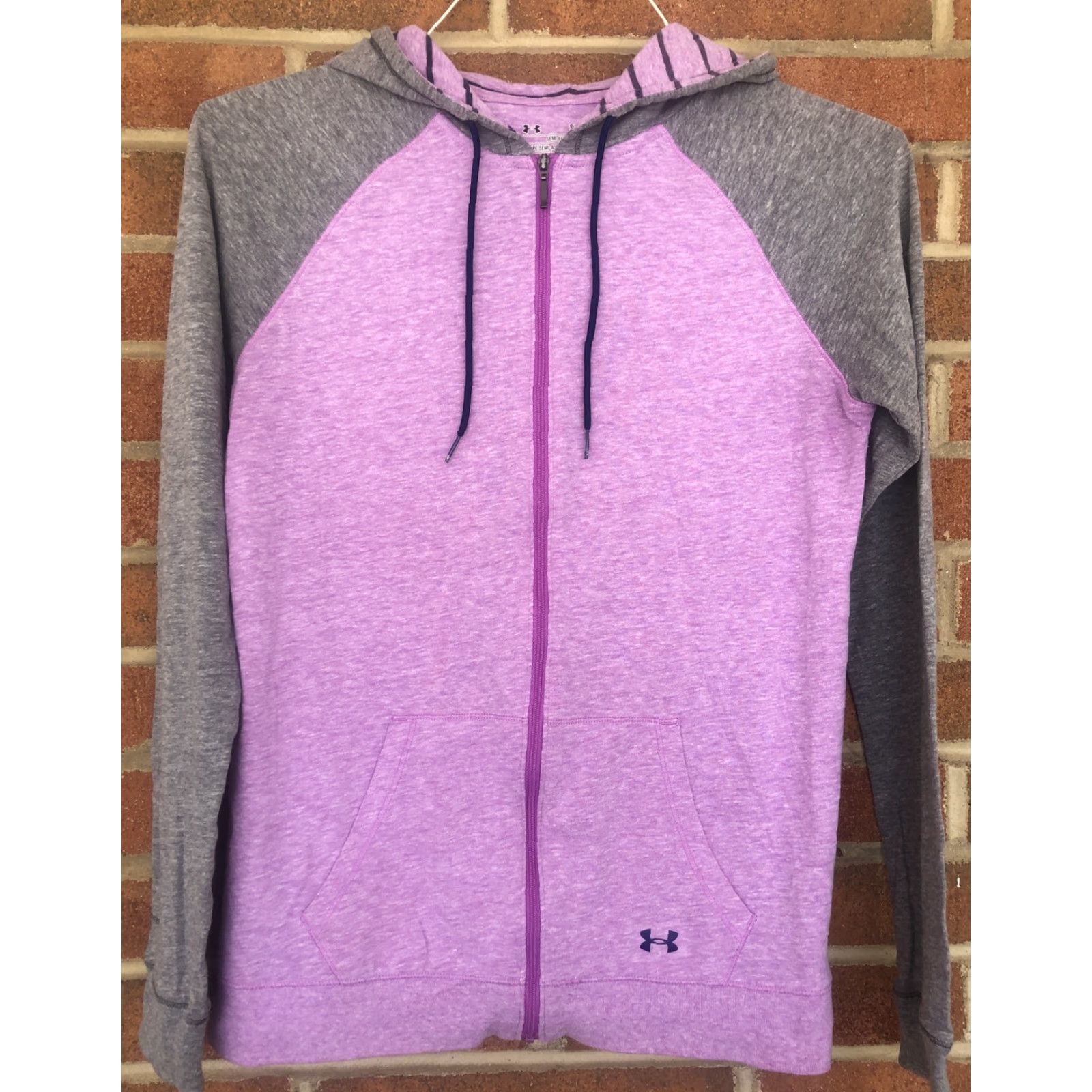 Under Armour Under Armour UA Womens Charged Zip Track Jacket Pockets Semi-fit Sz Small Purple Size S / US 4 / IT 40 - 2 Thumbnail