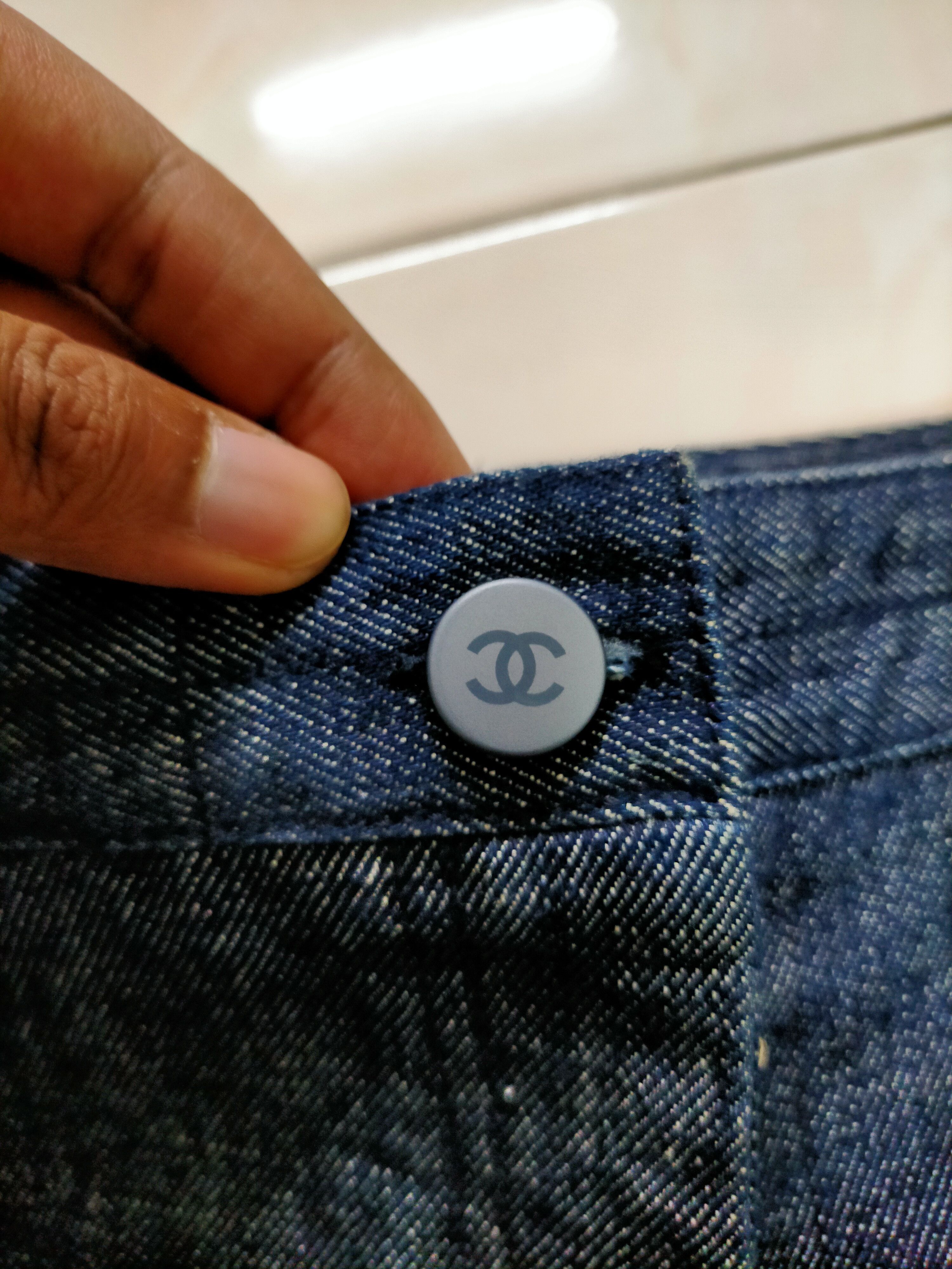 Chanel × Vintage Vintage Chanel 99P 1999 Spring Denim Blue Jeans Trousers Size 31" - 6 Thumbnail