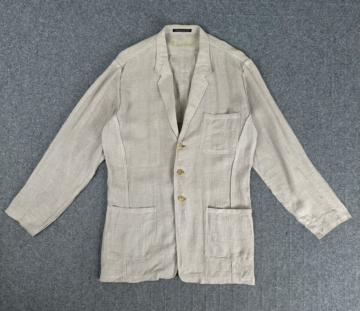 Yohji Yamamoto Yohji Yamamoto Pour Homme - S/S1994 3B Linen Jacket Size US S / EU 44-46 / 1 - 2 Thumbnail