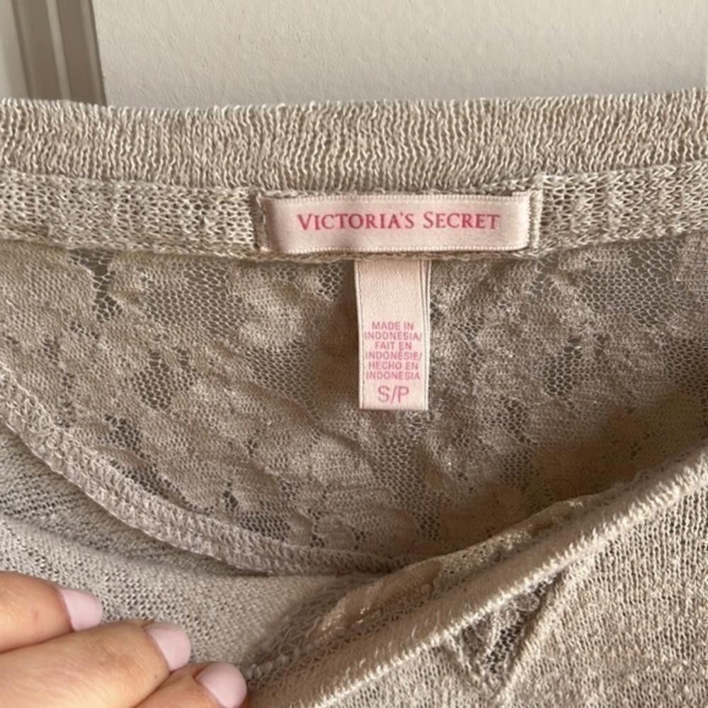 Designer Victorias’s Secret lace panel long sleeve crop top Size S / US 4 / IT 40 - 5 Thumbnail