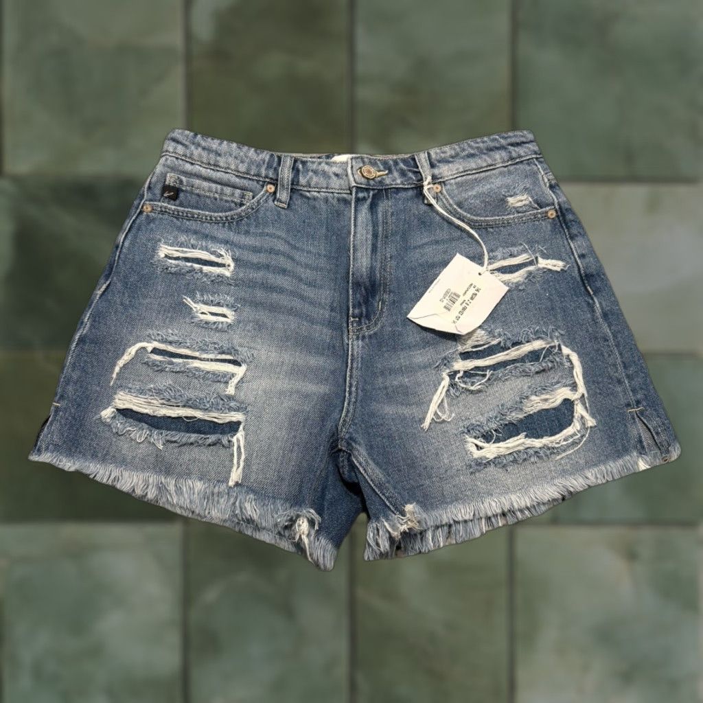 Vintage KanCan Megan 2.0 High Waist Shorts Relaxed Thigh Mom Frayed Sz 11/29 Distressed Size 32" / US 10 / IT 46 - 1 Thumbnail