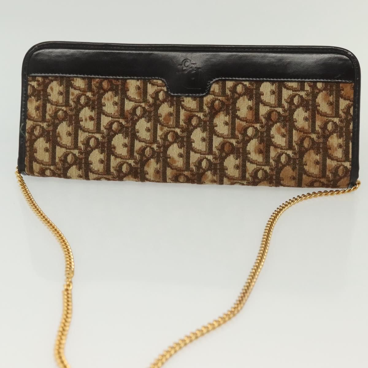 Dior DIOR Trotter Canvas Chain Shoulder Bag Brown Gold Size ONE SIZE - 6 Thumbnail