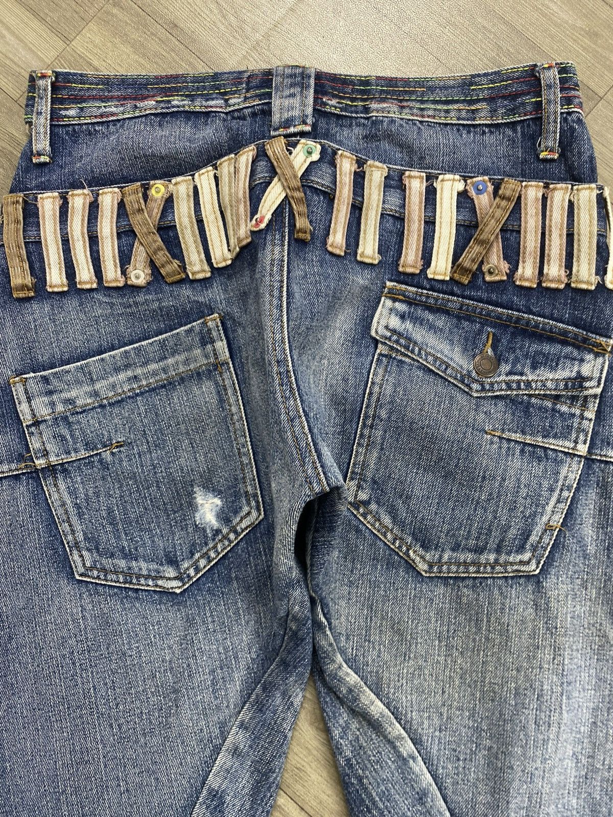 If Six Was Nine 2000s Breathmint Double Waist Multi Zipper Faded Lgb Jeans Size US 30 / EU 46 - 14 Thumbnail