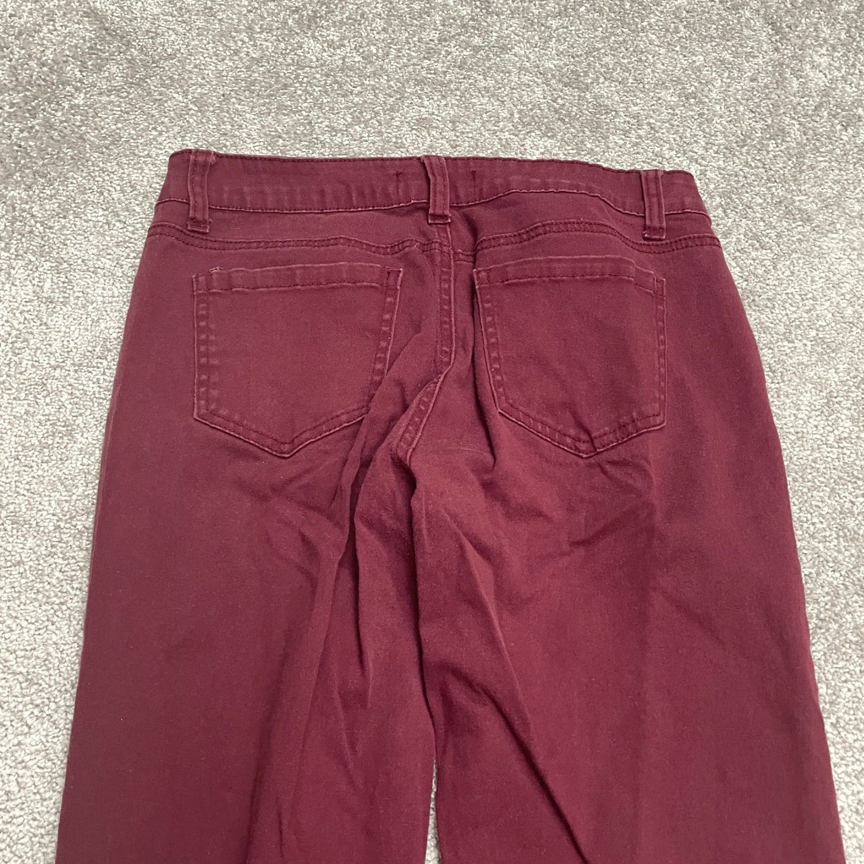 Denime Wax Jean Premium Denim Juniors 13 Burgundy Straight Leg Mid Rise Jeans 32x29 Women Vintage No Size 34" / US 12 / IT 48 - 4 Thumbnail