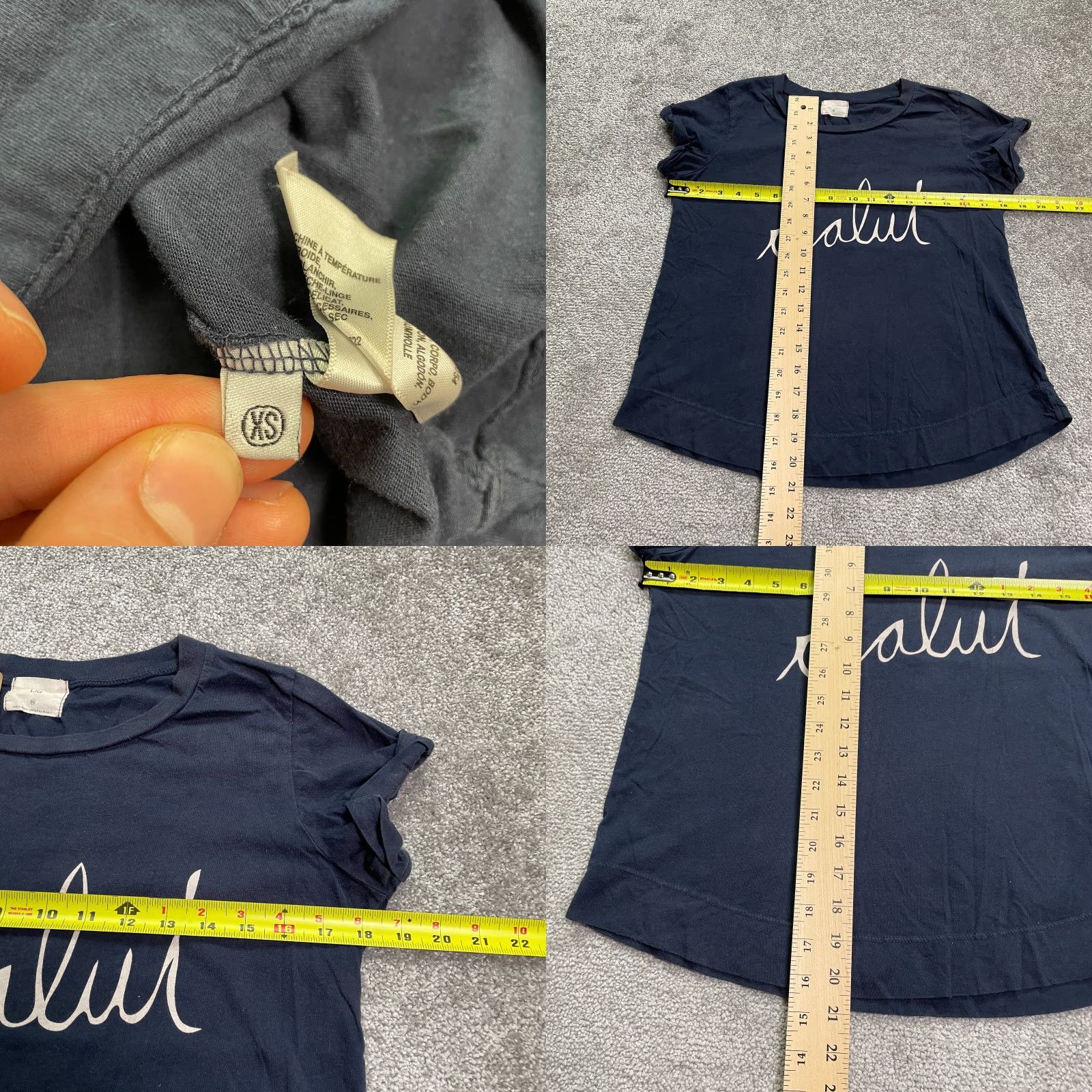 Anthropologie T.La Anthropology Graphic T-Shirt Womens XS Navy Blue Short Sleeve Cotton Casual Size XS / US 0-2 / IT 36-38 - 8 Thumbnail