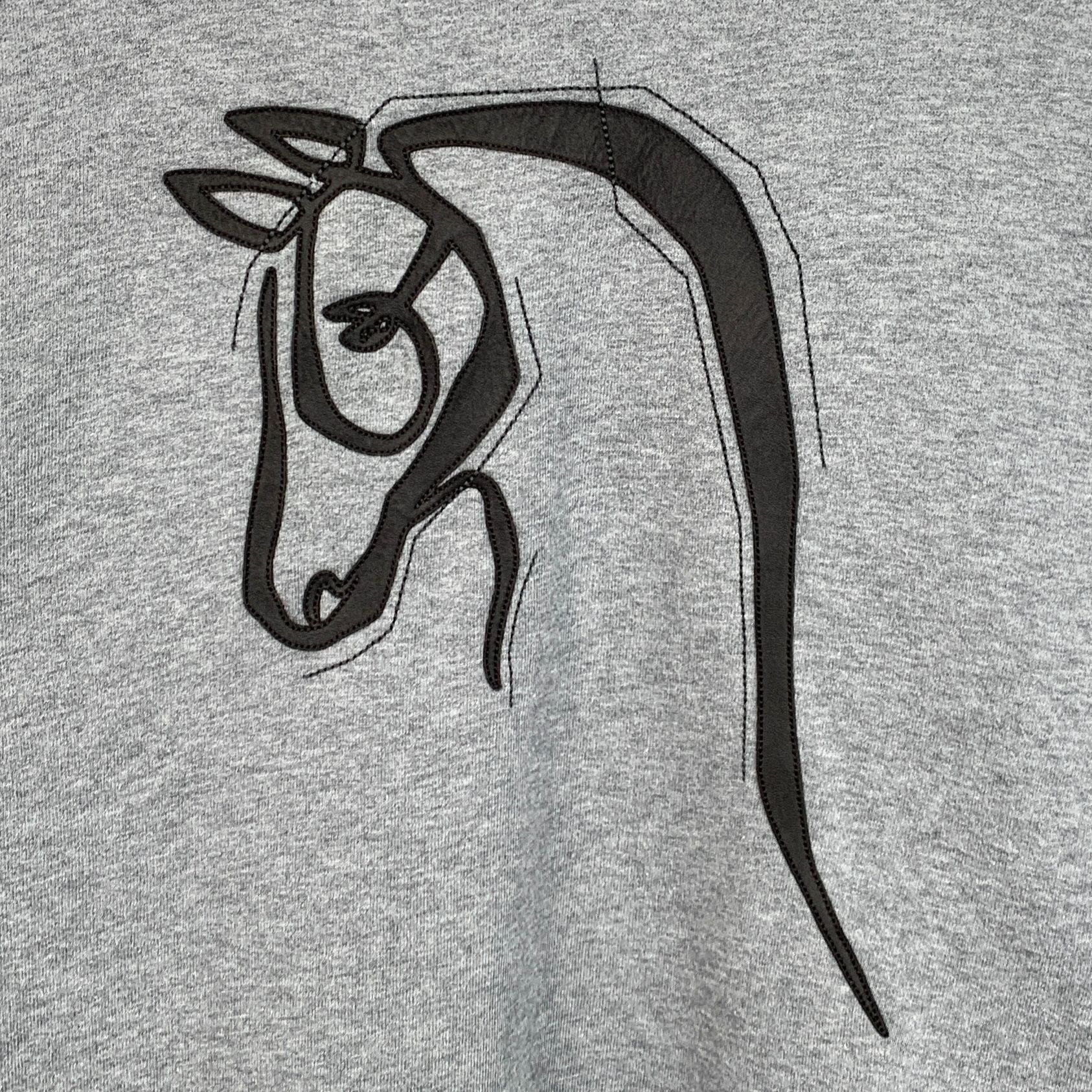 Hermes Hermes Gray Cotton Sweatshirt Horse Embroidery Medium Unisex Size XXL / US 16-18 / IT 52-54 - 4 Thumbnail