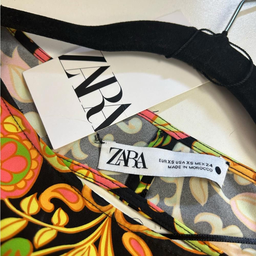 Zara Zara l NWOT Retro Paisley Long Sleeve Mini Dress XS Size XS / US 0-2 / IT 36-38 - 8 Thumbnail