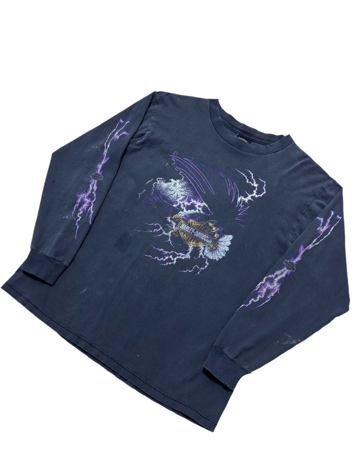 Harley Davidson Harley Davidson Faded Vintage Thunder Eagle Long Sleeve Tee Size US L / EU 52-54 / 3 - 3 Thumbnail