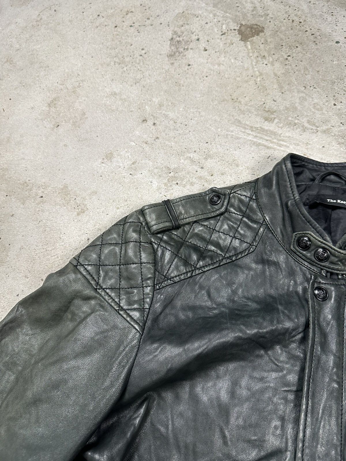 Genuine Leather × The Kooples The Kooples Khaki Biker Lamb Leather Jacket Size US L / EU 52-54 / 3 - 7 Thumbnail