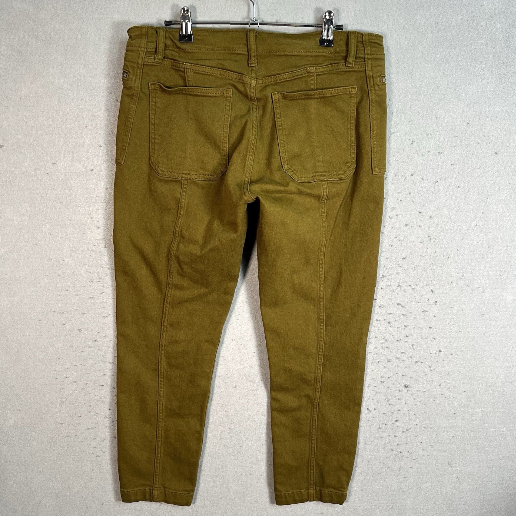 Banana Republic Banana Republic Slim Chino Pants - Olive Green Mid Rise Skinny 31 Women's Flat Front Zipper Closure, 25.5" Inseam, Regular Size Size 24" / US 00 / IT 34 - 7 Thumbnail
