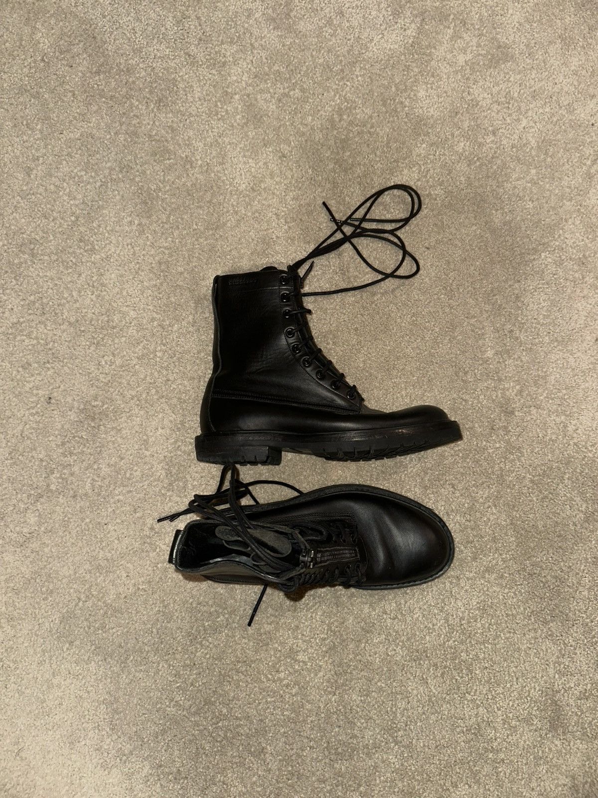 Burberry Burberry Zip And Lace Up Leather Combat Boots Size US 8.5 / EU 41-42 - 2 Thumbnail