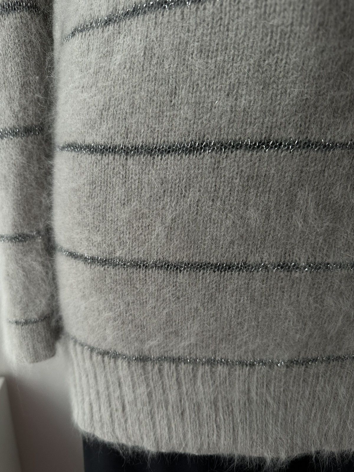 See by Chloe See by Chloé grey long soft winter wool angora sweater striped Size S / US 4 / IT 40 - 2 Thumbnail