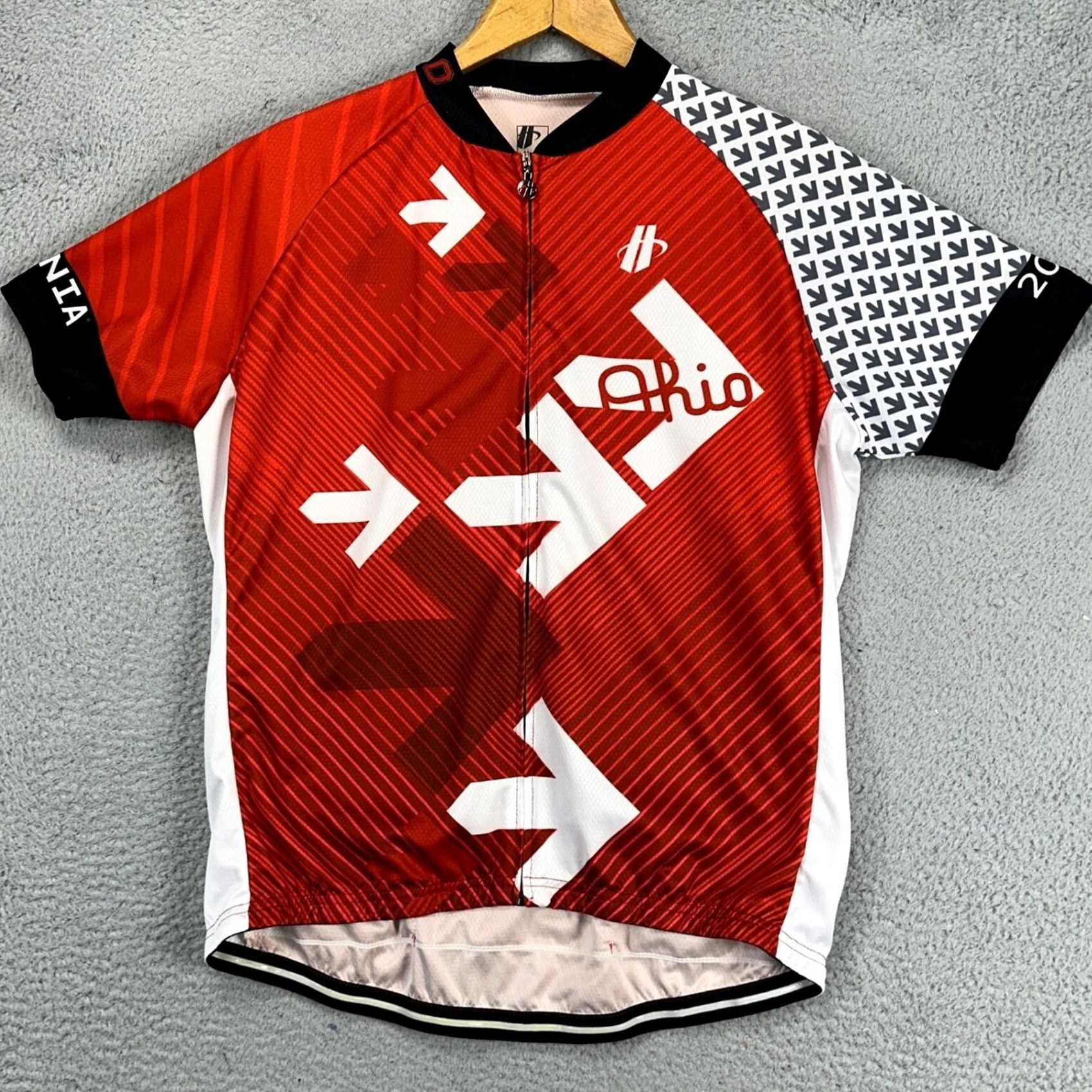 Vintage VINTAGE Ohio Ste Buckeyes Mens Cycling Jersey Shirt Medium Red Geometric Zip Up Hincapie Size US M / EU 48-50 / 2 - 2 Thumbnail
