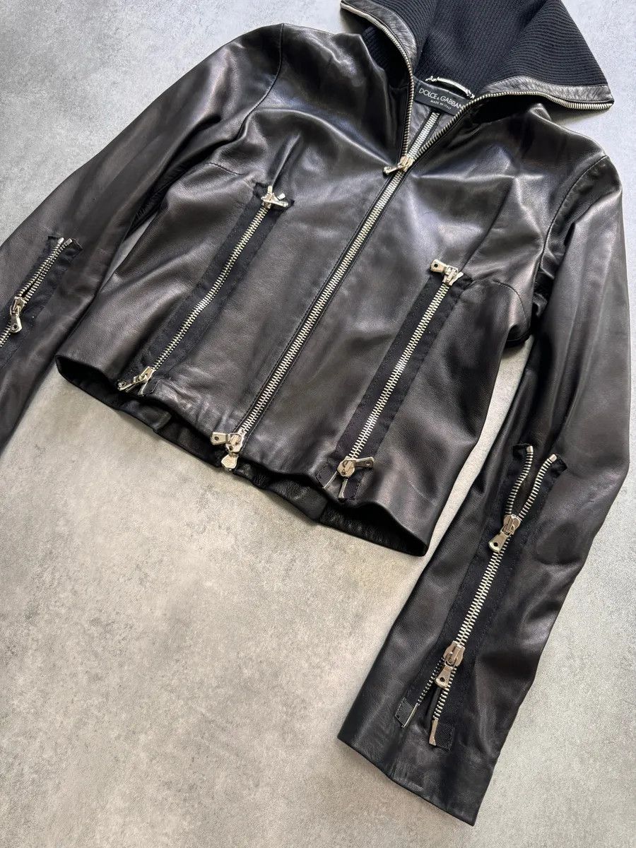 Dolce & Gabbana × Vintage AW2003 Dolce & Gabbana Multi-Zip Leather Jacket Size S / US 4 / IT 40 - 5 Thumbnail