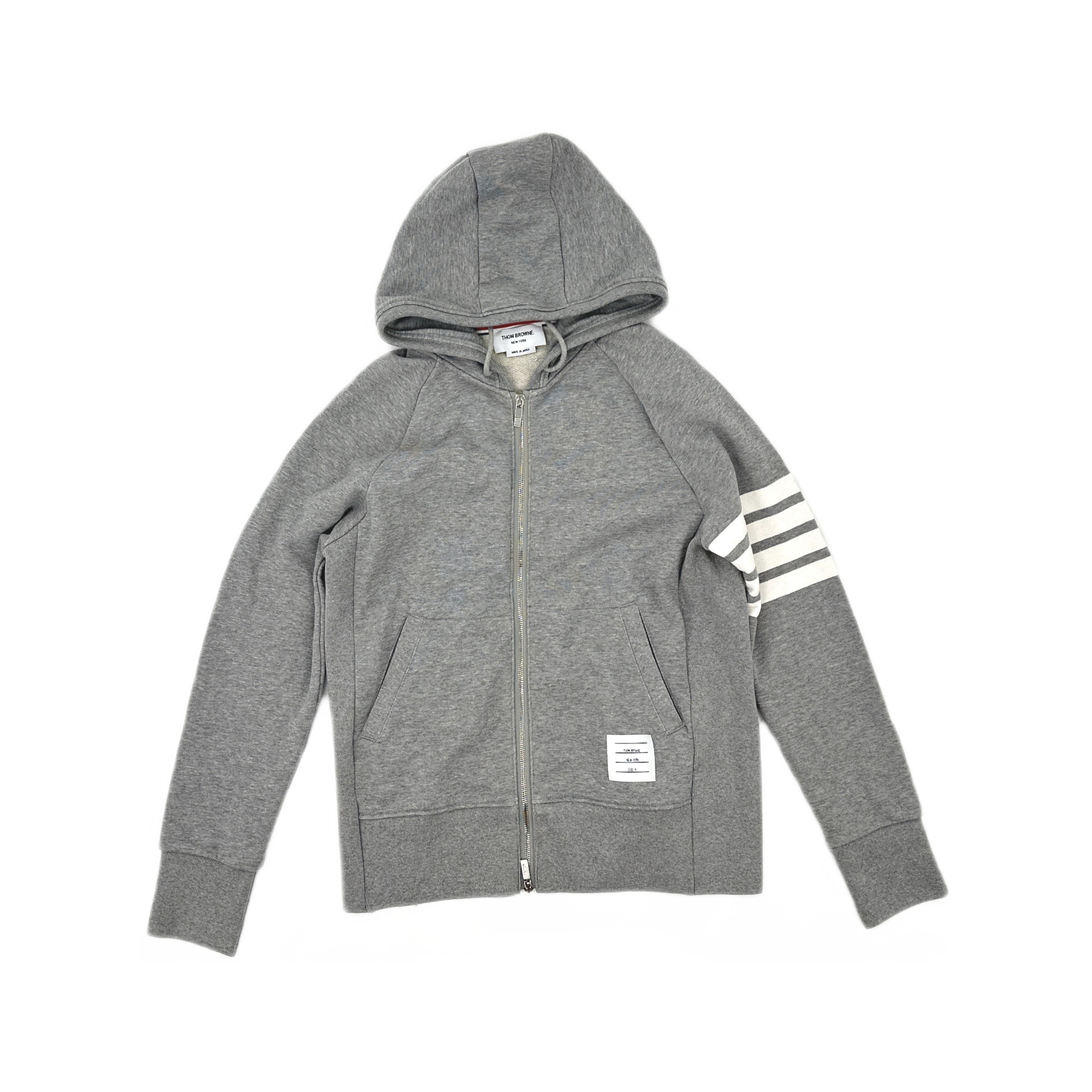 Thom Browne Thom Browne 4-Bar Stripe Hoodie Gray Size 4 Size US XL / EU 56 / 4 - 1 Thumbnail