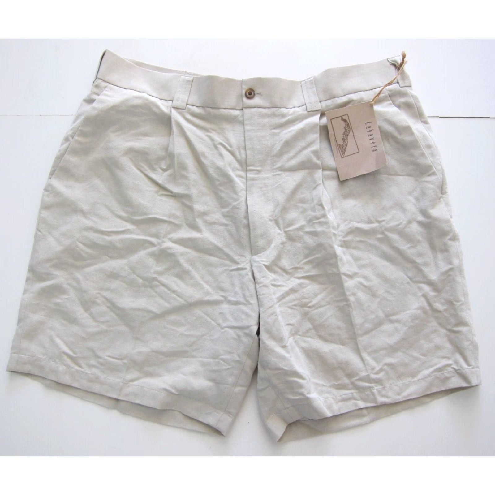 Cubavera NWT Cubavera Rayon Linen Beige Pleated Casual Chino Golf Short Men Size 40 Size US 40 / EU 56 - 2 Thumbnail