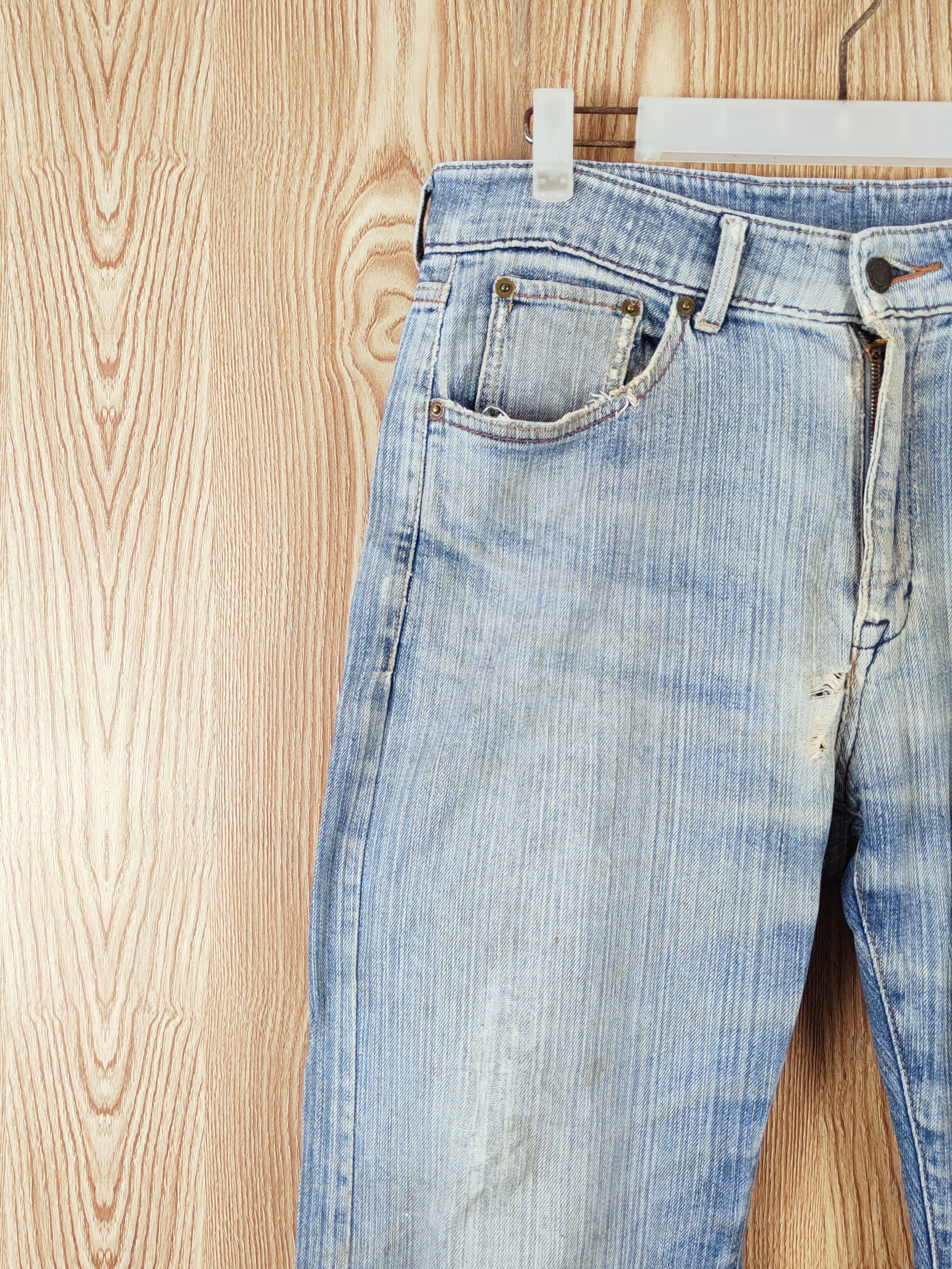 Japanese Brand Japanese Brand Blue Faded Distressed Ripped Jeans #W655 Size US 32 / EU 48 - 4 Thumbnail