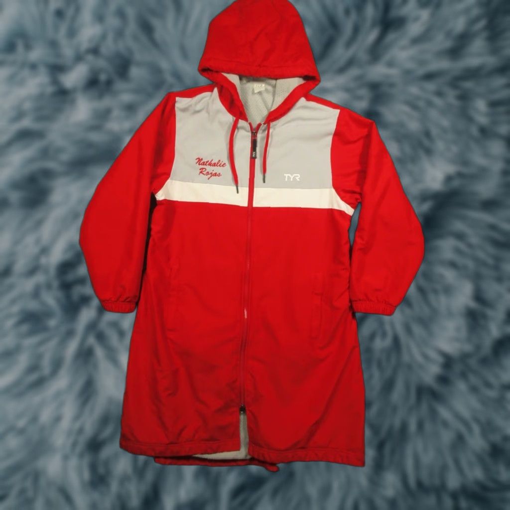 Vintage TYR Top Jacket Parka Hoodie Adult Small Red Fleece Lined Hooded Oversized Royal Sports Mens Size US S / EU 44-46 / 1 - 1 Thumbnail