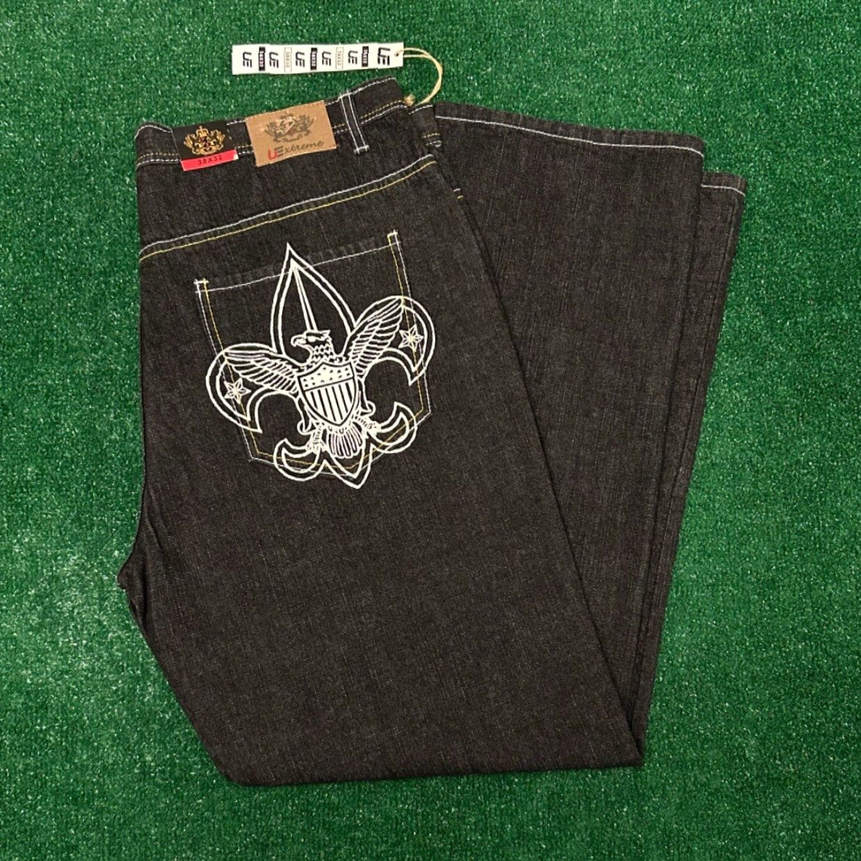 Vintage VINTAGE UE Xtreme Baggy Skater Grunge Jeans VTG Mens Size 38 Army Wings Embroidered Jeans Style Wide-Leg 32 Inseam Mens Size US 38 / EU 54 - 5 Thumbnail