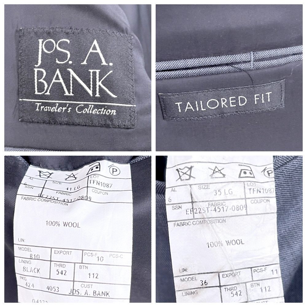 Jos. A. Bank Jos A Bank Travelers Tailored Fit Suit Gray Mens 41L Size 40L - 13 Thumbnail