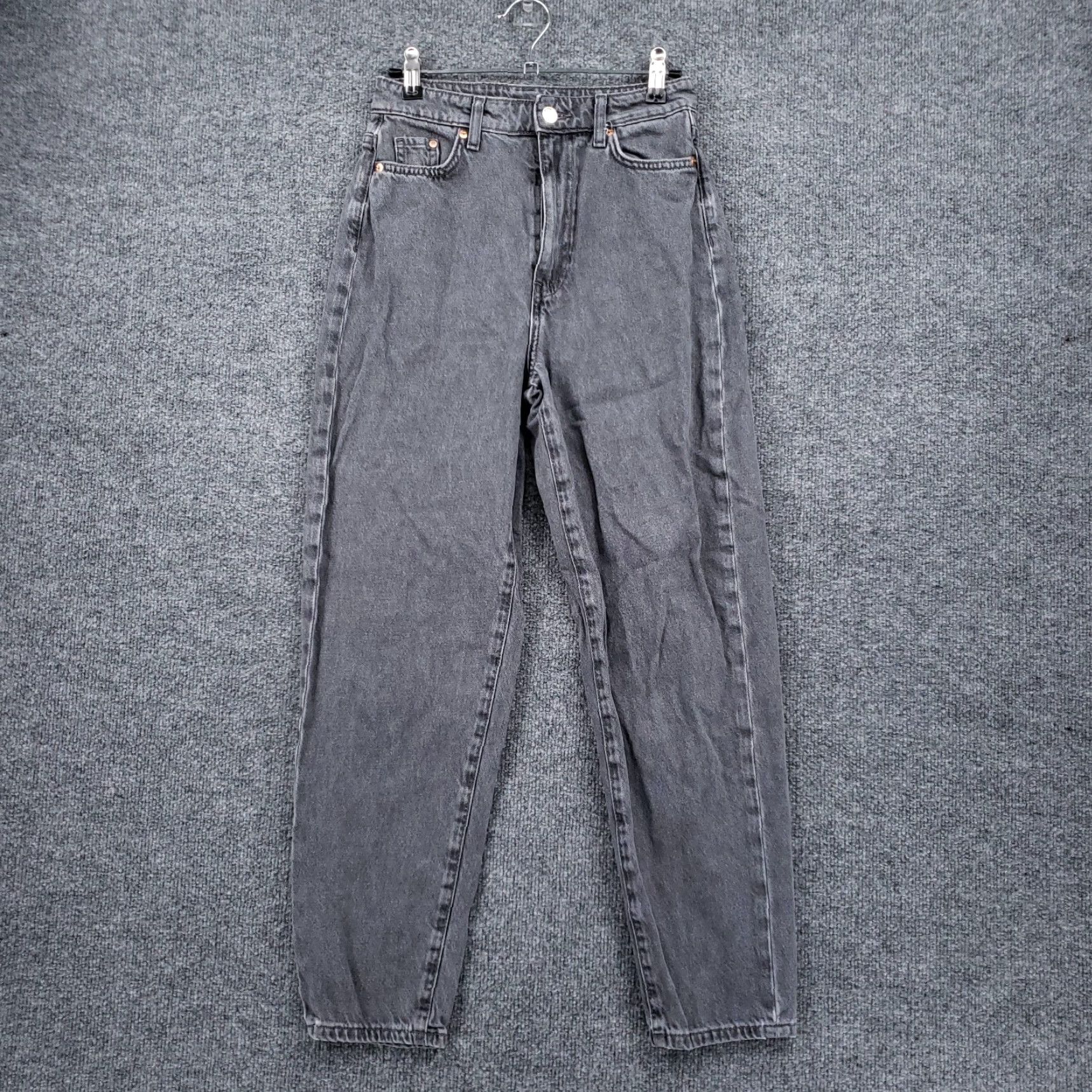 H&M H&M Jeans Women 0 Ultra High Rise Mom Loose Ankle Length Stone Wash Gray Denim Size 25" / US 0 / IT 36 - 2 Thumbnail