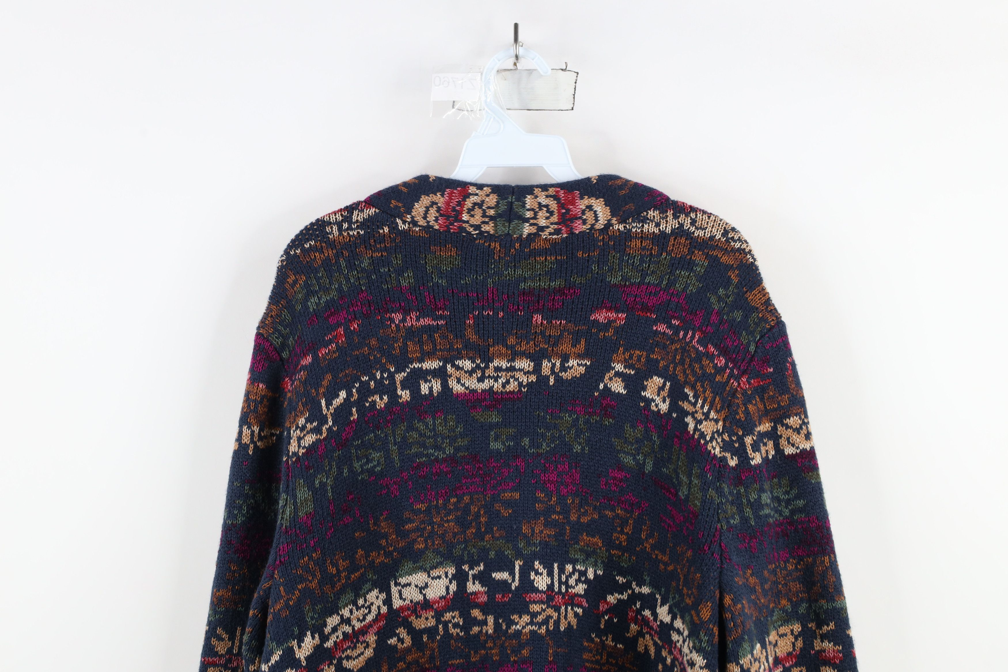 Vintage Vintage 90s Streetwear Flower Knit Open Cardigan Sweater Size XL / US 12-14 / IT 48-50 - 12 Thumbnail