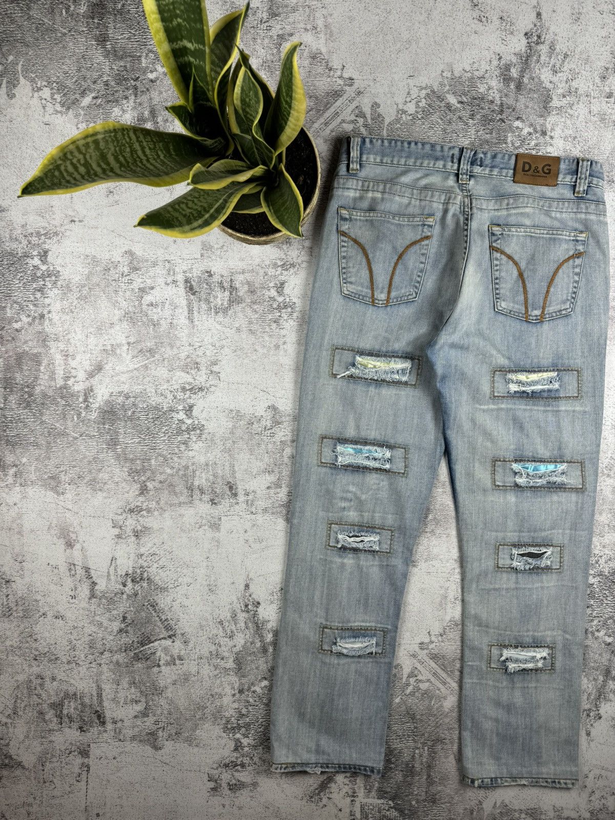 Dolce & Gabbana Dolce & Gabbana RARE D&G Patchwork Distressed Y2K Denim Jeans Size US 34 / EU 50 - 3 Thumbnail