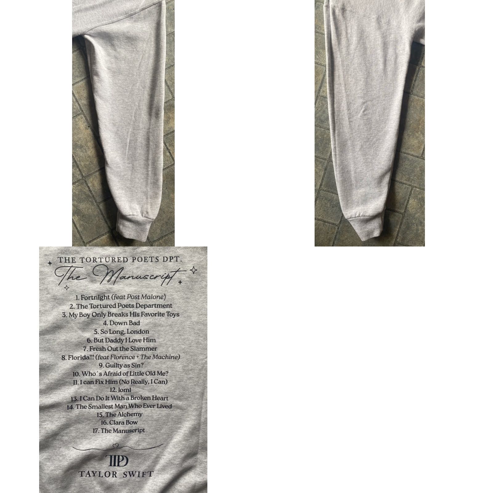 Jerzees Tortured Poets Sweatshirt Crewneck Gray Mens M Taylor Swift The Manuscript JERZEES Sweatshirt Pullover Long Sleeve Size US M / EU 48-50 / 2 - 10 Thumbnail