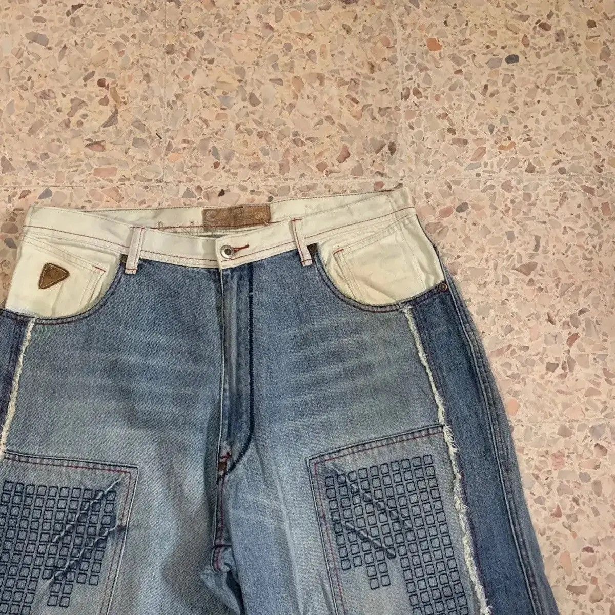 Akademiks STEALS 💥 Baggy Akademiks Jeans Patchwork Style Denim Pants Size US 36 / EU 52 - 4 Thumbnail