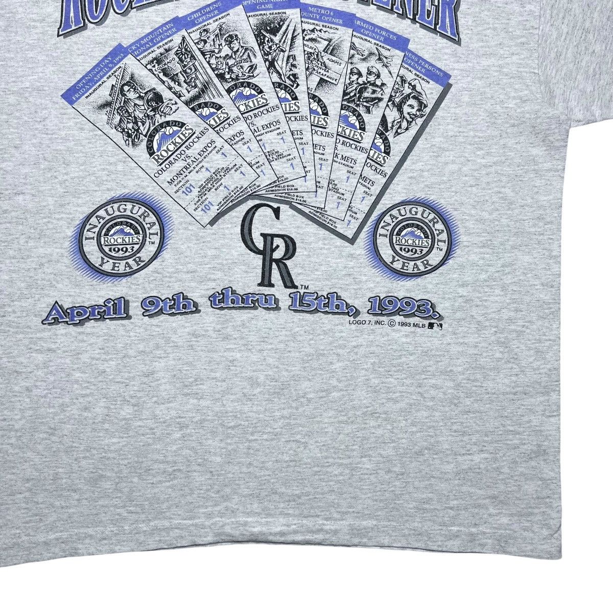MLB 1993 MLB Colorado Rockies Inaugural Year Spell Out T-Shirt Size US XL / EU 56 / 4 - 6 Thumbnail