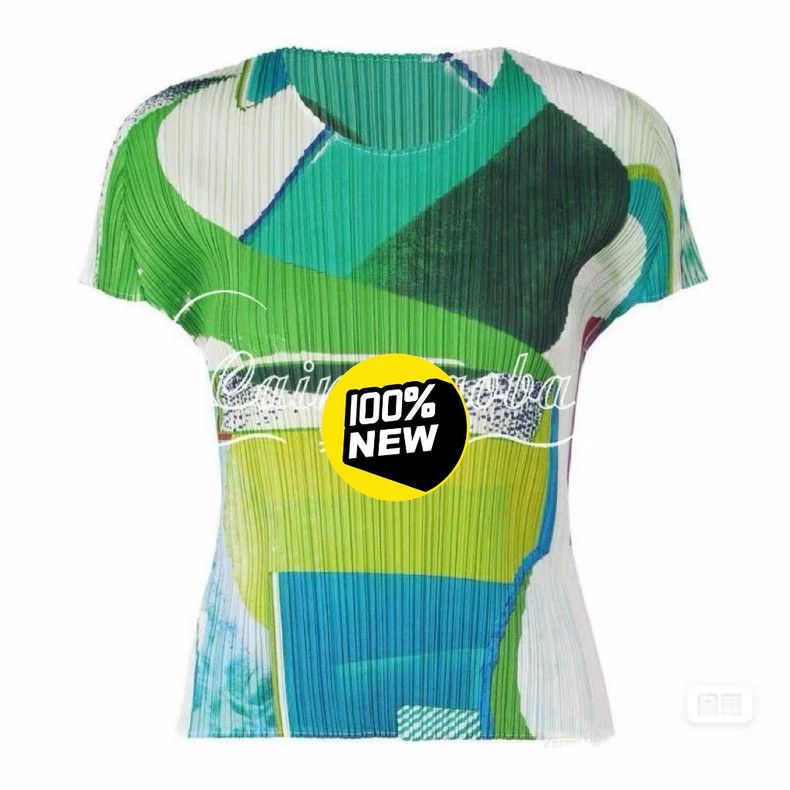 Issey Miyake Issey Miyake size:4 Green and yellow color-blocked top wit Size XS / US 0-2 / IT 36-38 - 1 Thumbnail