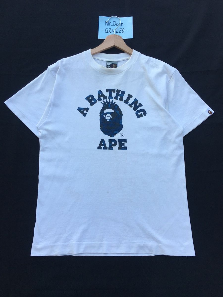 Bape RARE Vintage BAPE New York College Camo logo T-Shirt Size US M / EU 48-50 / 2 - 1 Thumbnail