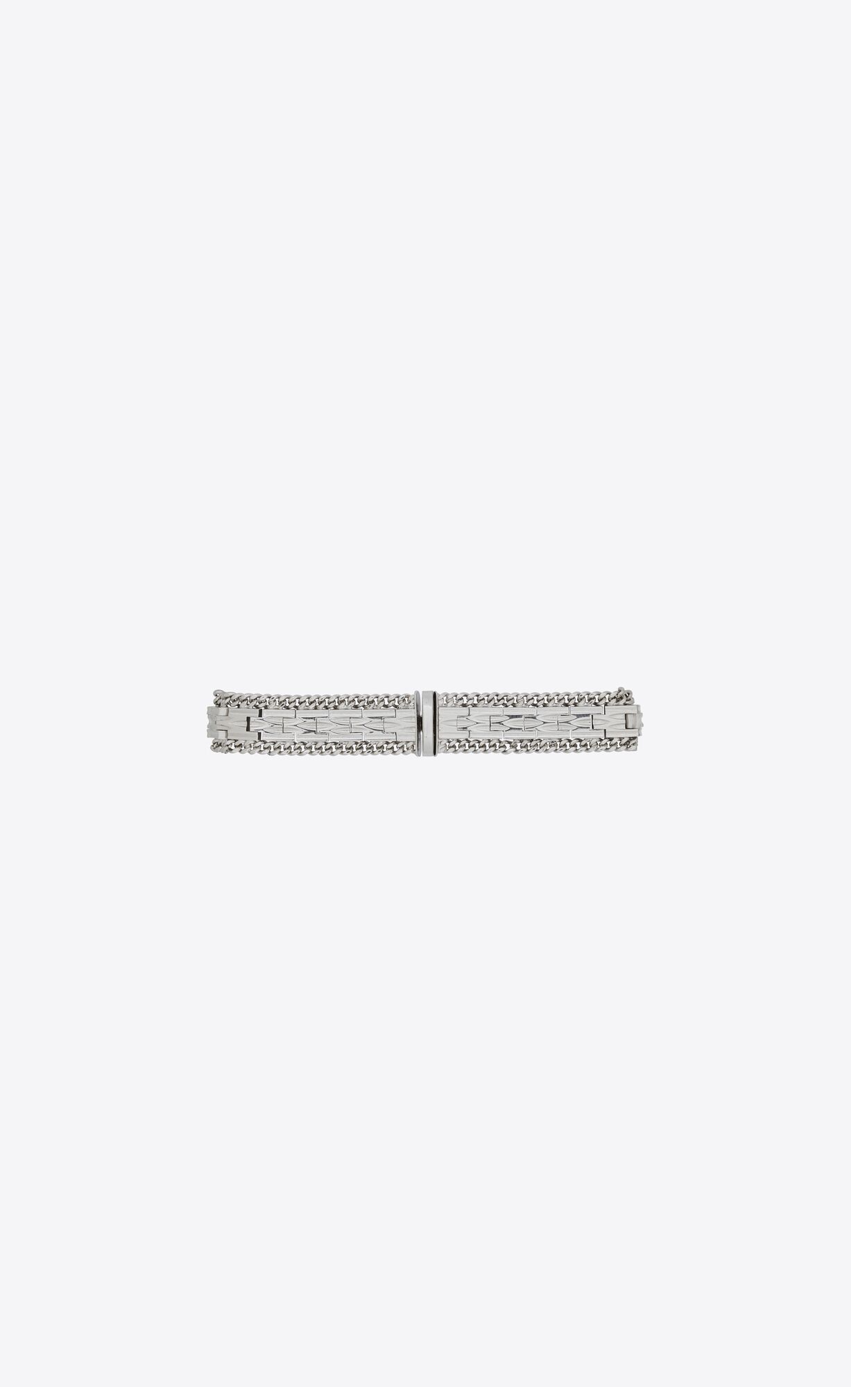 Saint Laurent Paris o1b1hav111124 Size: L / Frieze Articulated Bracelet Silver Size ONE SIZE - 2 Thumbnail