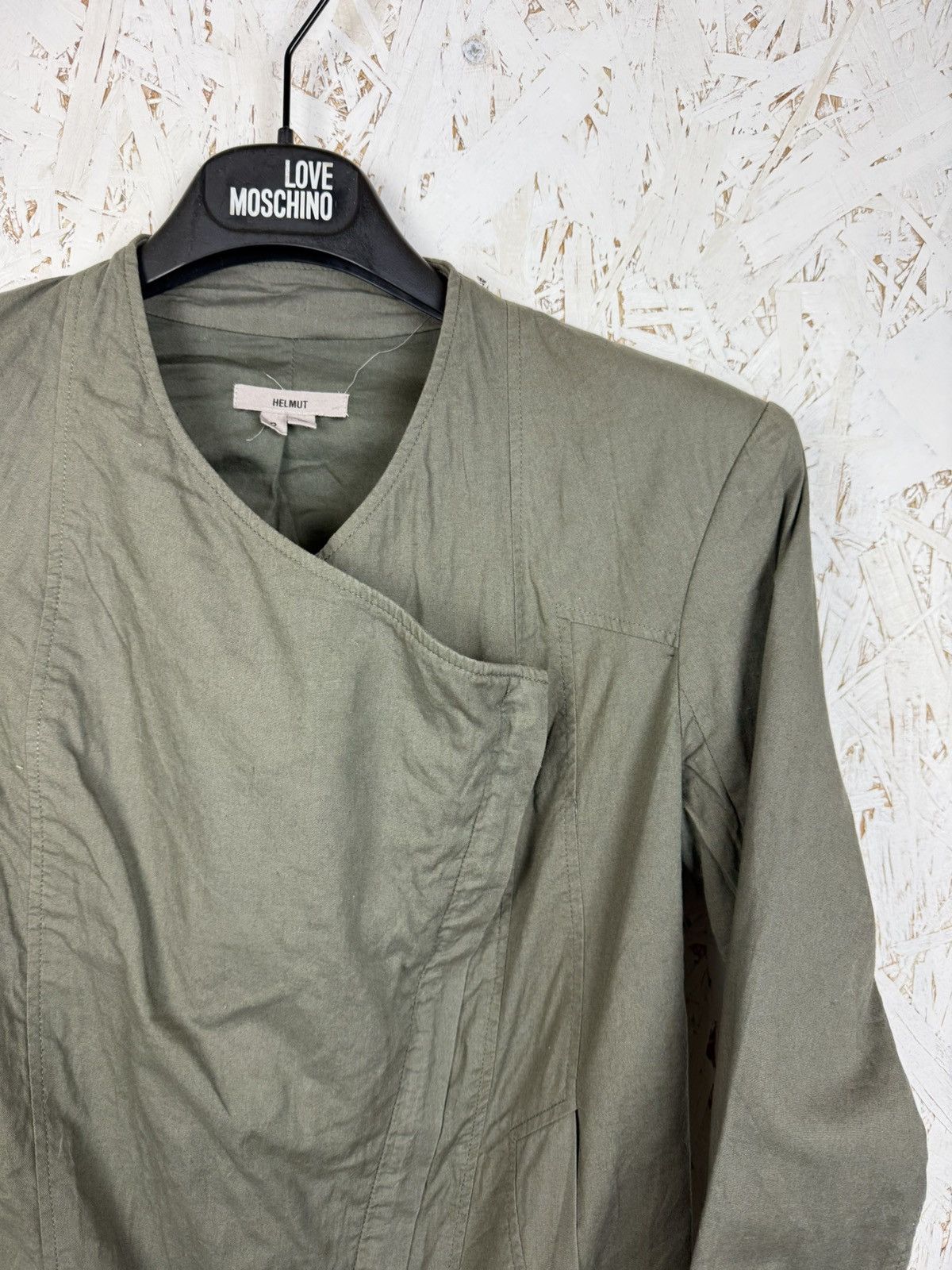 Helmut Lang Helmut Lang Draped Cotton Biker Jacket In Green Size S Size S / US 4 / IT 40 - 2 Thumbnail