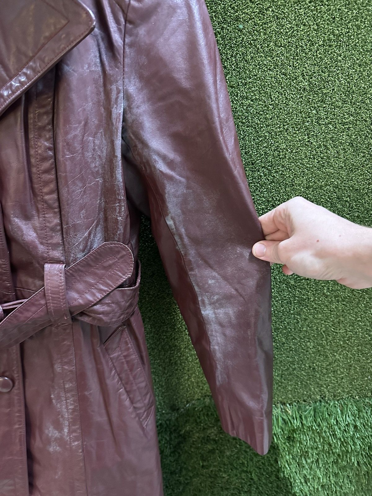 Vintage Vintage 1980s Cosa-Nova Long Red Leather Jacket Small Size S / US 4 / IT 40 - 6 Thumbnail