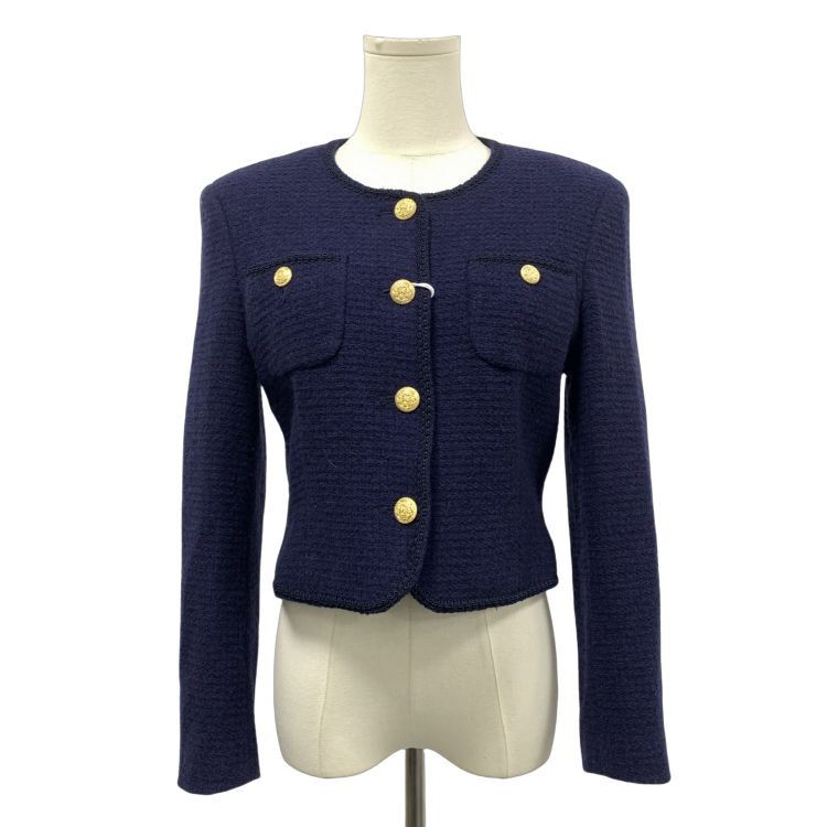 Celine Celine Navy Textured Jacket Size 34 Size XS / US 0-2 / IT 36-38 - 1 Thumbnail