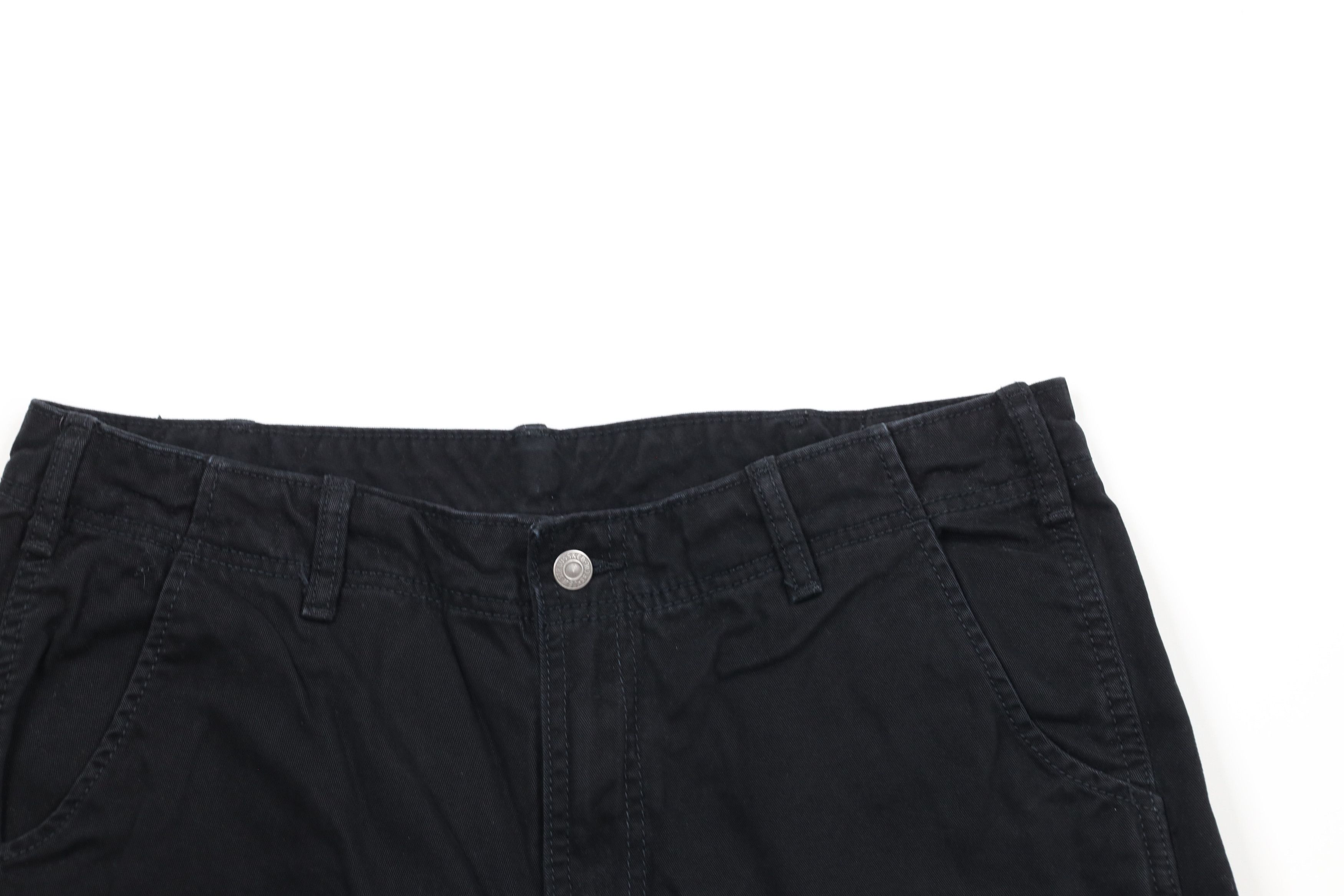 Levi's × Vintage Vintage Y2K Levis Heavyweight Cargo Shorts Black Cotton Size US 34 / EU 50 - 2 Thumbnail