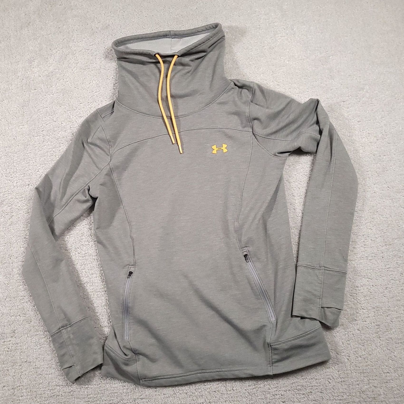 Under Armour Under Armour Featherweight Hoodie Women's Medium Gray Cowl Neck Zip Pockets Lightweight Size M / US 6-8 / IT 42-44 - 2 Thumbnail