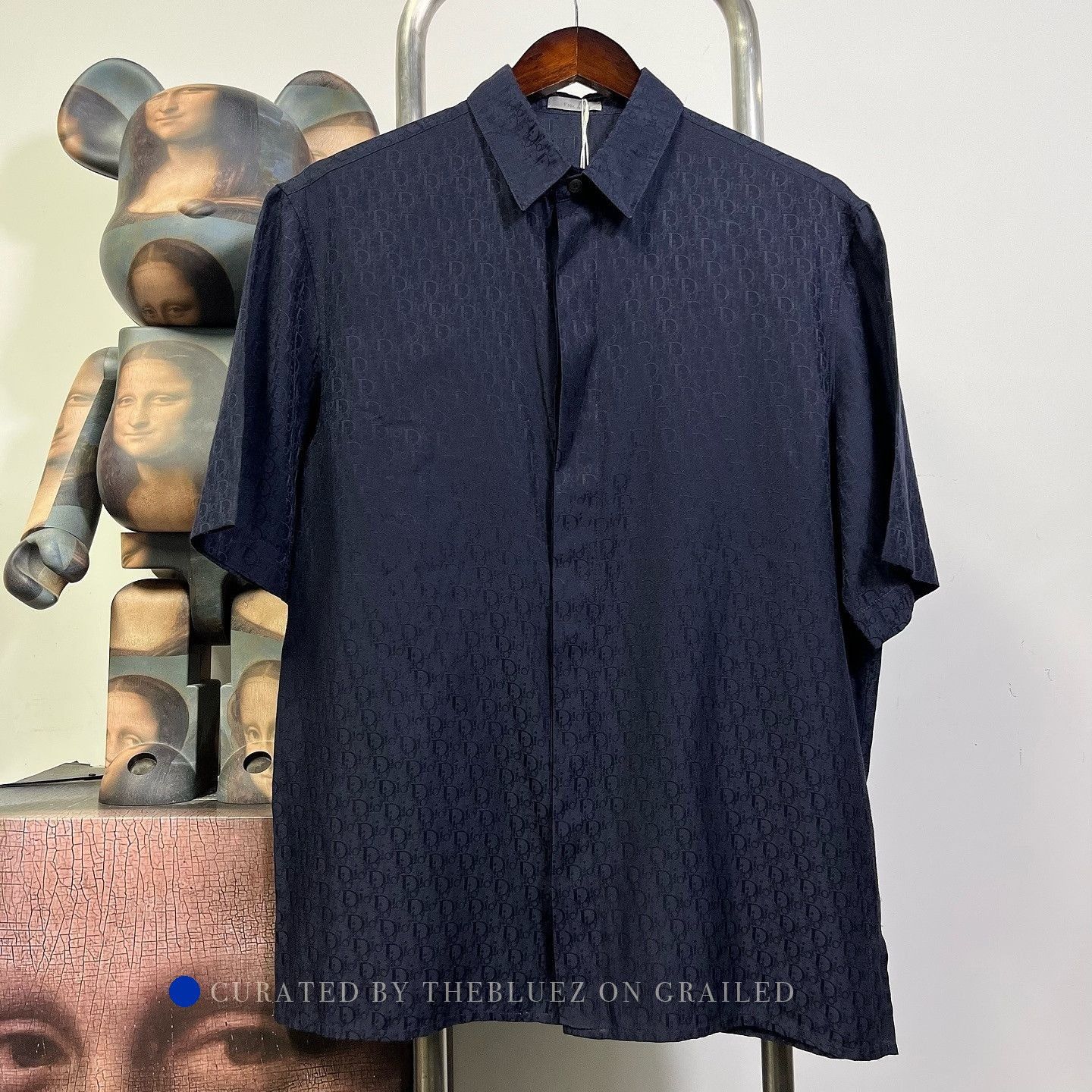 Dior Classic Blue Jacquard Button-Up Shirt Size US XXS / EU 40 - 1 Thumbnail