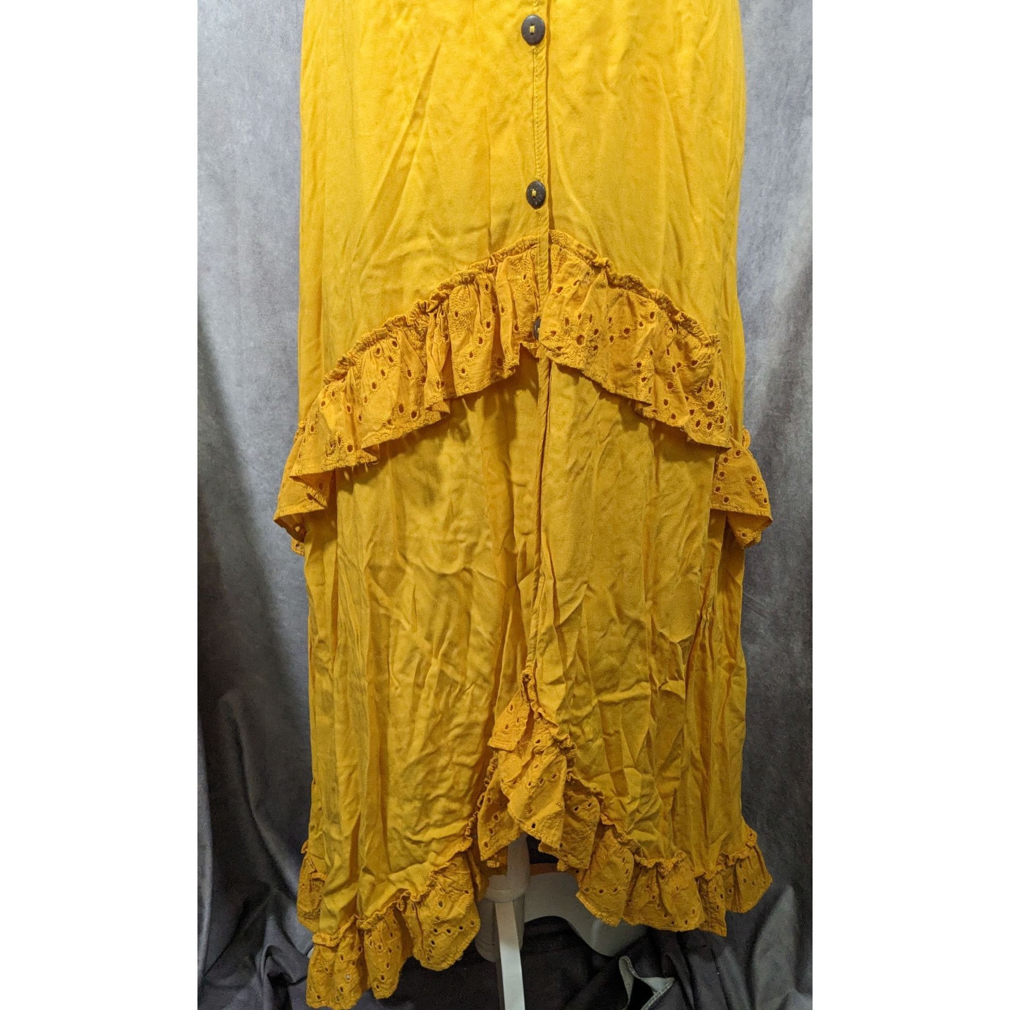 Other Vintage Mustard The Cove Atlantis Ruffle Maxi Dress Size Sma Size S / US 4 / IT 40 - 10 Thumbnail