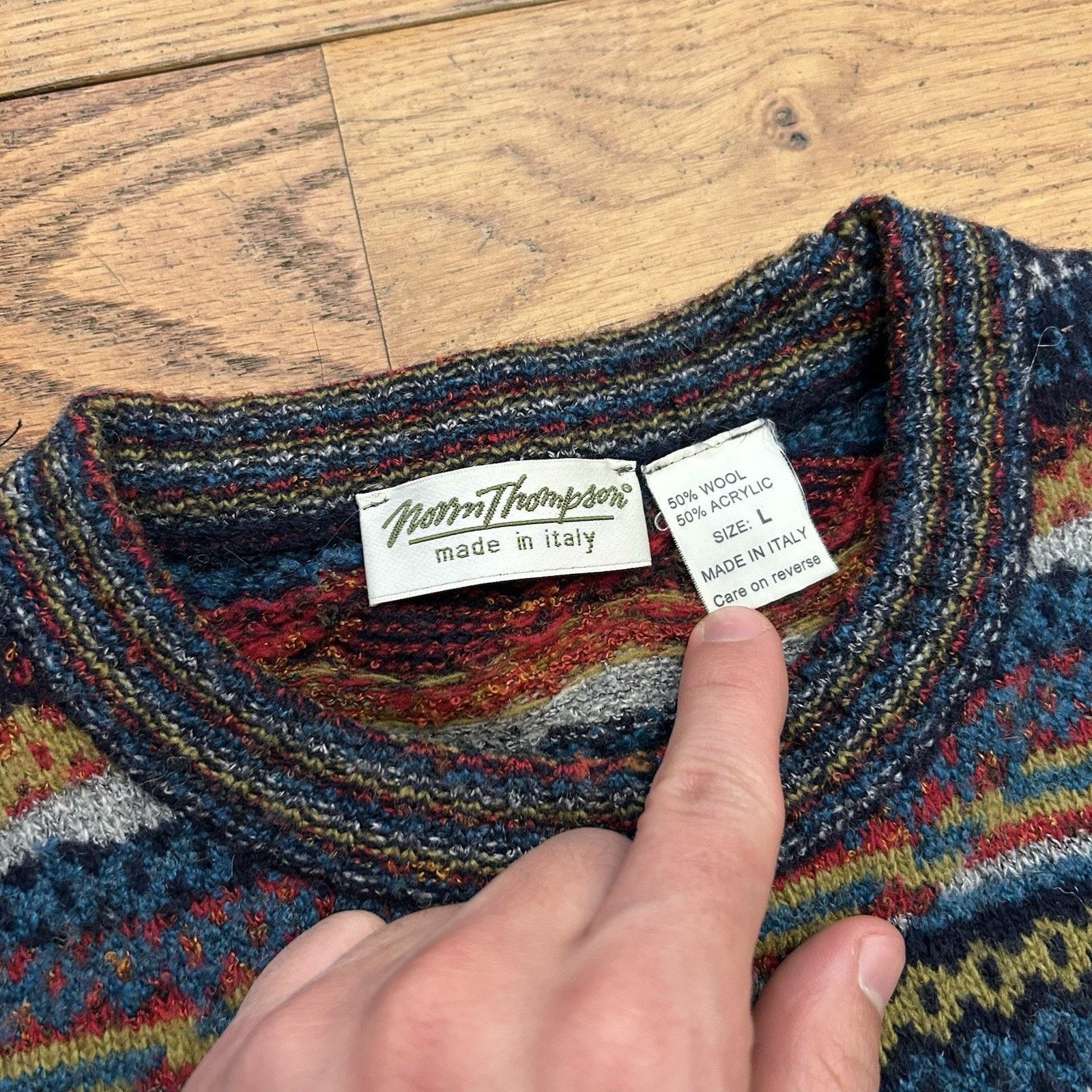 Norm Thompson Vintage Norm Thompson Wool Knit Crazy Striped Sweater Large Size US L / EU 52-54 / 3 - 3 Thumbnail