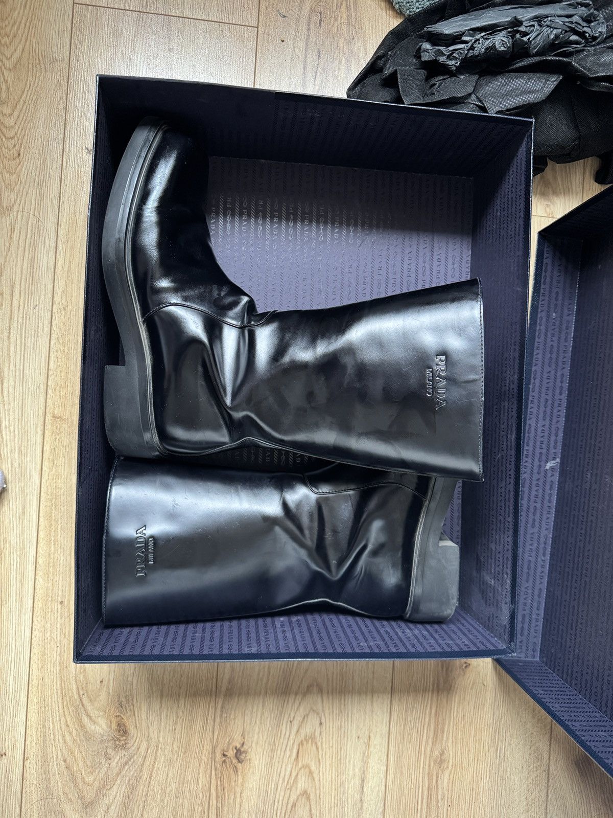 Prada Prada Brushed Leather Chelsea boots Size US 10.5 / EU 43-44 - 2 Thumbnail